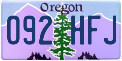 OR license plate 092HFJ