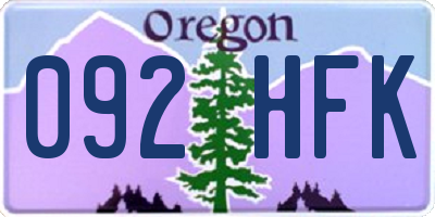 OR license plate 092HFK