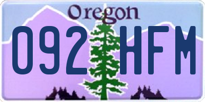 OR license plate 092HFM