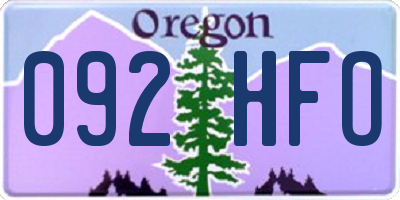 OR license plate 092HFO