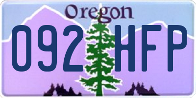 OR license plate 092HFP