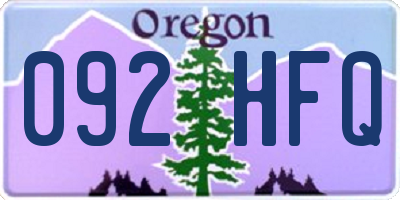 OR license plate 092HFQ