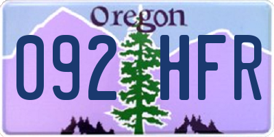 OR license plate 092HFR