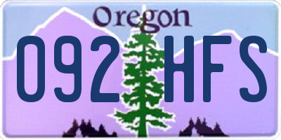 OR license plate 092HFS