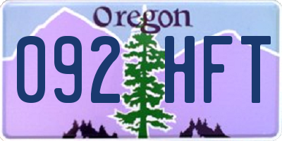 OR license plate 092HFT