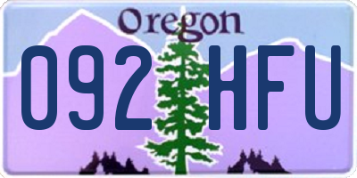 OR license plate 092HFU