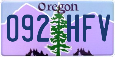 OR license plate 092HFV