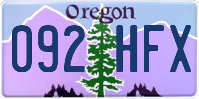OR license plate 092HFX