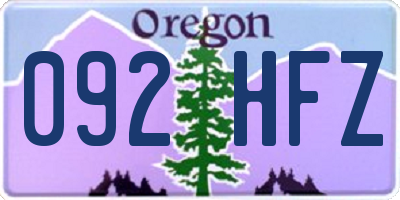 OR license plate 092HFZ