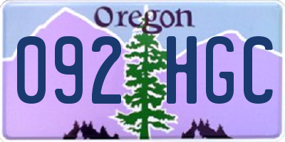 OR license plate 092HGC