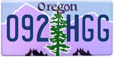 OR license plate 092HGG