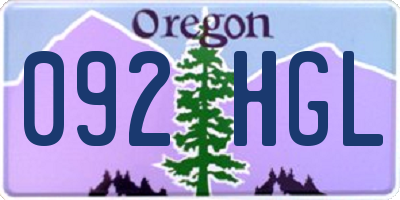 OR license plate 092HGL