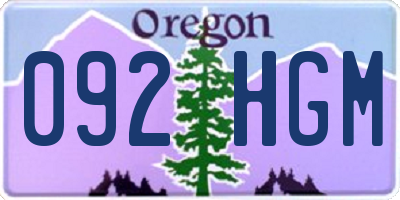 OR license plate 092HGM