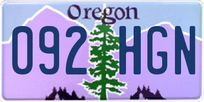 OR license plate 092HGN