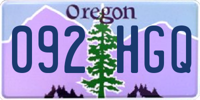 OR license plate 092HGQ