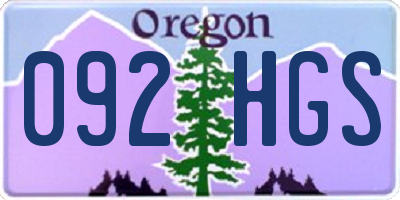 OR license plate 092HGS