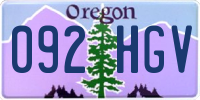 OR license plate 092HGV