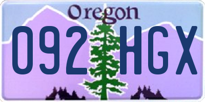 OR license plate 092HGX