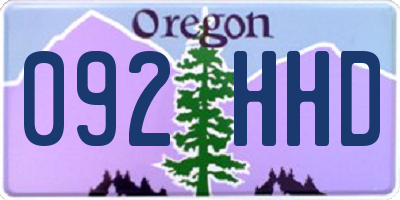 OR license plate 092HHD