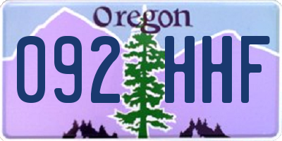 OR license plate 092HHF