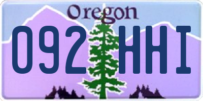 OR license plate 092HHI