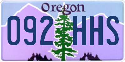 OR license plate 092HHS