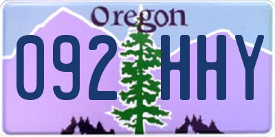 OR license plate 092HHY