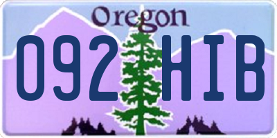 OR license plate 092HIB