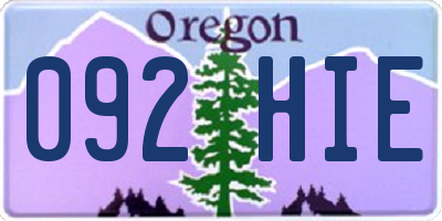 OR license plate 092HIE