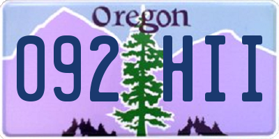 OR license plate 092HII