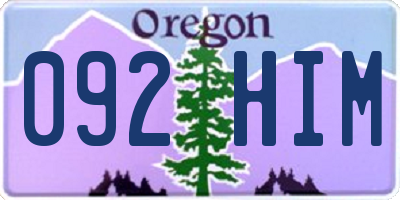 OR license plate 092HIM