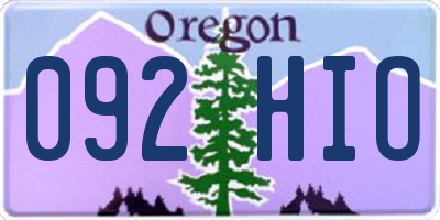 OR license plate 092HIO
