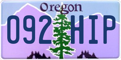 OR license plate 092HIP