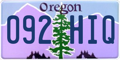 OR license plate 092HIQ