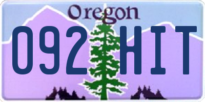 OR license plate 092HIT