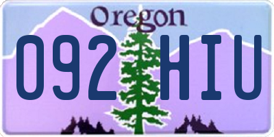 OR license plate 092HIU