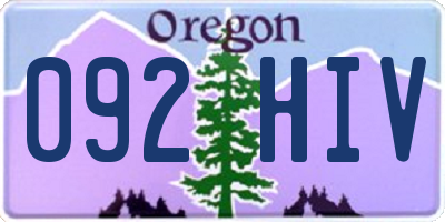 OR license plate 092HIV