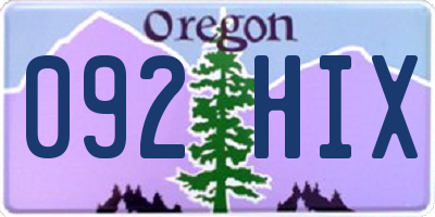 OR license plate 092HIX