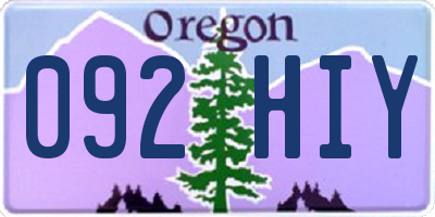 OR license plate 092HIY