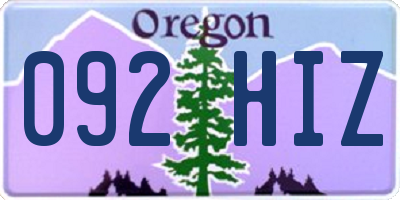OR license plate 092HIZ