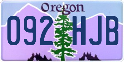 OR license plate 092HJB