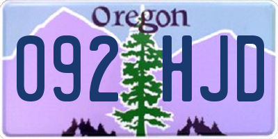OR license plate 092HJD