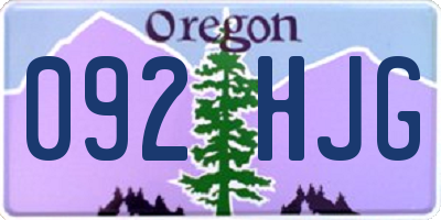 OR license plate 092HJG