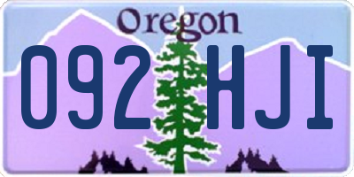 OR license plate 092HJI