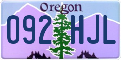 OR license plate 092HJL