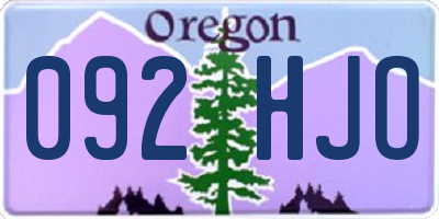 OR license plate 092HJO