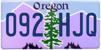 OR license plate 092HJQ