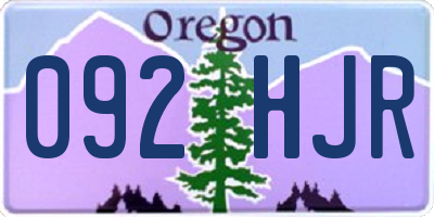 OR license plate 092HJR