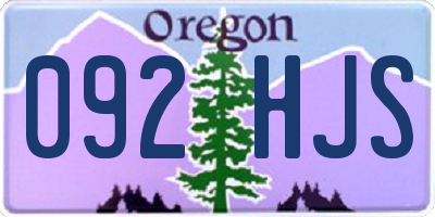 OR license plate 092HJS