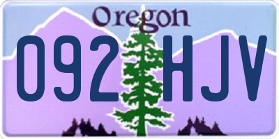 OR license plate 092HJV